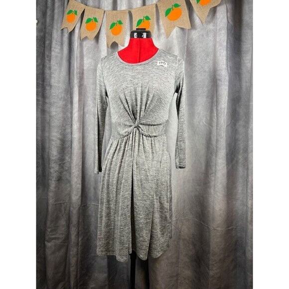Paisley Sky Girls Knit Long-Sleeve Skater Dress Hi-Lo Hem Gray Marbled L - Picture 1 of 6